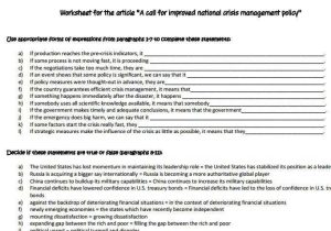 Citizenship In the Nation Worksheet and A Call for Improved National Ð¡risis Management Policy Authentic