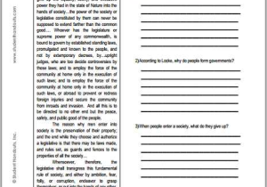 Civics Worksheet the Executive Branch Answer Key Also John Locke Enlightenment Two Treatises On Government Primary