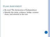 Claim Counterclaim Rebuttal Worksheet or the Declaration Of Independence” by Thomas Jefferson Ppt Video