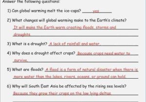 Climate and Climate Change Worksheet Answers Along with Global Warming Worksheet – Webmart