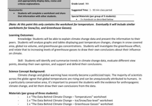Climate and Climate Change Worksheet Answers as Well as Climate Change Worksheet Gallery Worksheet Math for Kids