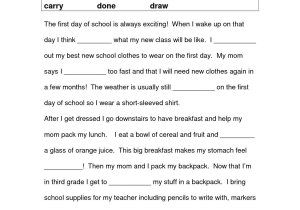 Cloze Reading Worksheets as Well as Third Grade Reading Prehension Worksheets Multiple Choice Gallery