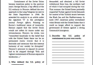 Cold War Vocabulary Worksheet Answers or Containment Cold War Reading with Questions