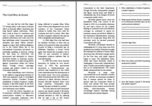 Cold War Vocabulary Worksheet Answers with the Cold War at Home Free Printable American History Reading with