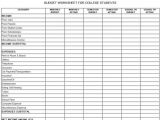 College Student Budget Worksheet with Best S Of Bud Worksheets for Teenagers Teen Bud