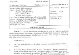 Colorado Child Support Worksheet with Ii El Paso County District Court Case 96 Dr 1112