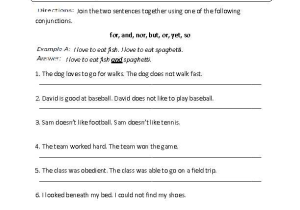 Combining Sentences 4th Grade Worksheets Also Conjunctions Worksheet Joining Sentences Intermediate