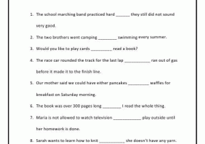 Combining Sentences 4th Grade Worksheets as Well as Conjunctions D but or