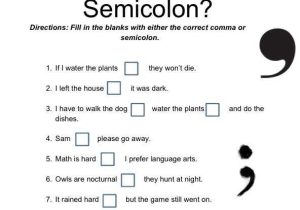Commas Semicolons and Colons Worksheet or 1812 Best Middle School Language Arts Classroom Images On Pinterest