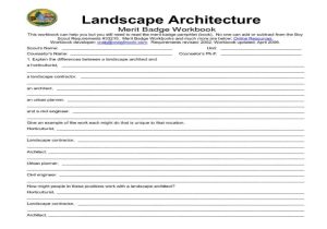 Community Service Worksheet and New 20 Design for Landscape Architecture Merit Badge Workshe