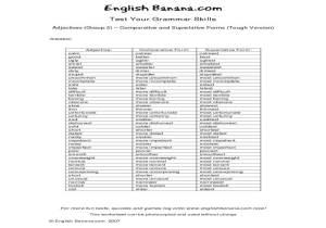 Comparative and Superlative Adjectives Worksheet and Activity 17 1 Pearson Education Answers