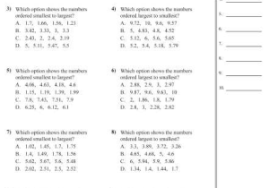 Comparing Decimals Worksheet or Decimals Least to Greatest Worksheet Worksheets for All
