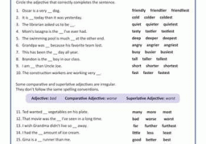 Comparison Of Adverbs Worksheet Also Adjectives that Pare