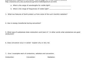 Conduction Convection or Radiation Worksheet Answers with Convection Conduction Radiation Worksheet Choice Image Worksheet
