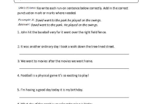 Correcting Run On Sentences Worksheets Also Beautiful Punctuation Worksheets Awesome Correcting Run Sentences