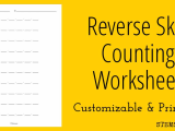 Counting Techniques Worksheet and Reverse Skip Counting Worksheet