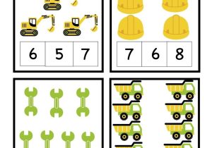 Counting Worksheets for Preschool Along with Preschool Printables Construction Printables Counting and Letters