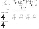 Counting Worksheets for Preschool together with Number 4 Worksheets for Children Activity Shelter
