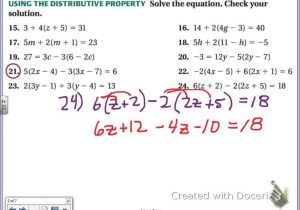 Course 3 Chapter 2 Equations In One Variable Worksheet Answers and solving Equations with Distributive Property Worksheet Sup