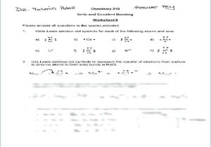 Covalent Bonding Worksheet Along with Chemical Bonding Practice Worksheet Answers
