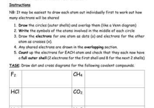 Covalent Bonding Worksheet or Covalent Bonding Worksheet Including Simple Structures Gcse by