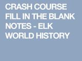 Crash Course World History Worksheets together with Crash Course Fill In the Blank Notes Elk World History