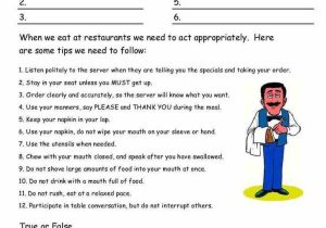 Crime Scene Activity Worksheets Along with Empowered by them Restaurant Etiquette