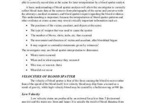 Crime Scene Documentation Worksheet or Blood Spatter
