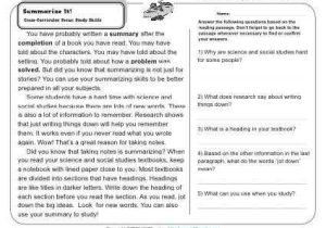 Cross Curricular Reading Comprehension Worksheets and Summarize It