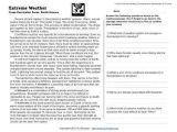 Cross Curricular Reading Comprehension Worksheets as Well as Extreme Weather