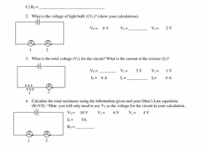 Current Voltage and Resistance Worksheet Along with Ponent Series Parallel Circuit Science Projects Series and