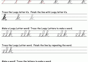 Cursive Letter L Worksheet Also Cursive K Kidz Activities