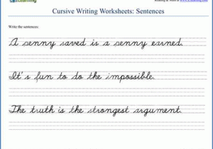 Cursive Writing Worksheets for Kids Also Cursive Handwriting Worksheet On Handwriting Sentences