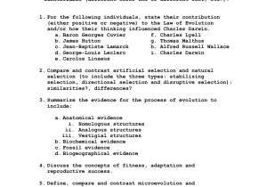 Darwins Natural Selection Worksheet as Well as Biochemical Evidence for Evolution Worksheet Image Collections