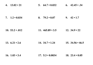 Decimal Multiplication and Division Worksheet Also Multiplication and Division Word Problems Worksheets