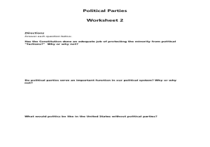 Democratic Developments In England Worksheet Answers with Worksheets Political Parties Worksheet Opossumsoft Workshe
