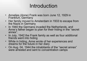 Diary Of Anne Frank Worksheets Free Also Anne Frank Power Point
