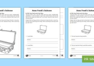 Diary Of Anne Frank Worksheets Free as Well as Anne Frank S Suitcase Read and Draw Worksheet Activity Sheet