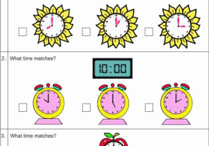 Digital Clock Worksheets with Clock Matching Worksheet Kindergarten Time Lessons