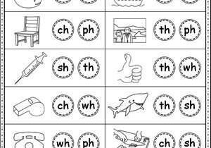 Digraphs Worksheets Free Printables Also Beginning Digraph Picture Match