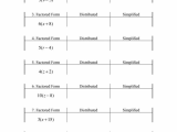 Distributive Property Worksheets 7th Grade together with Multiplications Worksheet Equations with Distributive Property 6th