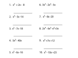 Dividing by 2 Worksheets with Quadratic Expressions Algebra 2 Worksheet