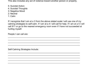 Division Of assets In Divorce Worksheet Along with Safety Plan for Suicidal or at Risk People