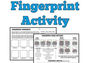 Dna Fingerprinting Worksheet Along with Dna Fingerprinting Worksheet forensic Science Fingerprint Activity