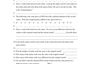 Dna Replication Coloring Worksheet Answer Key with Mutations Worksheet Great Protein Synthesis with Mutations