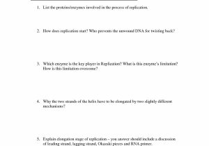 Dna Structure Worksheet Answer Key as Well as Dna Replication Worksheet Answers 4f03a9312a9b Battk