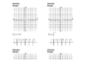 Domain and Range Worksheet 1 Answer Key or Exponential Functions and their Graphs Worksheet Answers Worksheets