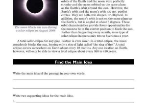 Eclipse Worksheet Answer Key Along with 97 Best Main Idea Reading Prehension Passages Images On Pinterest