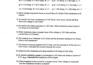 Electrical Power and Energy Worksheet Also Bill Nye the Science Guy Static Electricity Worksheet Answers