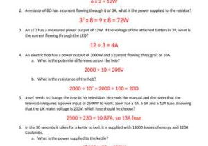 Electrical Power Worksheet Answers as Well as Mr Ansell S Resources Shop Teaching Resources Tes